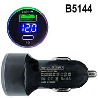 зарядное устройство carlive lz07 в прикуриватель, 2 usb гнезда, 3.1a+pd20w, с вольтметром,12-24v  фото