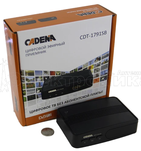 Ресивер цифровой CADENA CDT-1791SB эфирный DVB-T2/C тв приставка без абонплаты TV-тюнер медиаплеер от магазина Электроника GA