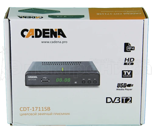 Ресивер цифровой CADENA CDT-1711SB эфирный DVB-T2/C тв приставка без абонплаты TV-тюнер медиаплеер от магазина Электроника GA