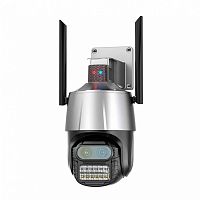 камера видеонаблюдения уличная ip-камера орбита ot-vni58 lan+wi-fi камера 4 mpix две линзы 2.8/12мм  фото