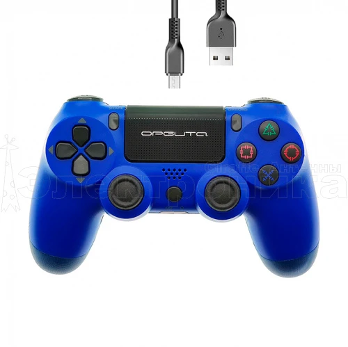 геймпад орбита ot-pcg13 синий игровой проводной для пк, ps4, шнур usb 1,5м, вибрация  фото