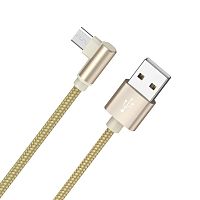 кабель usb - microusb borofone bx26 угловой шнур для телефона, золотой, длина 1м  фото