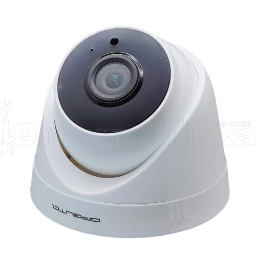 видеокамера ip орбита ot-vni27 белая, с микрофоном, разрешение 2 mп, объектив 3,6мм, ик подсветка  фото