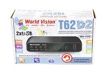 Ресивер  эфирный HD (DVB-T2)          World-Vision T62D2   пласт,кнопки,диспл,ДолбиАС3 шнур RCA/20 от магазина Электроника GA