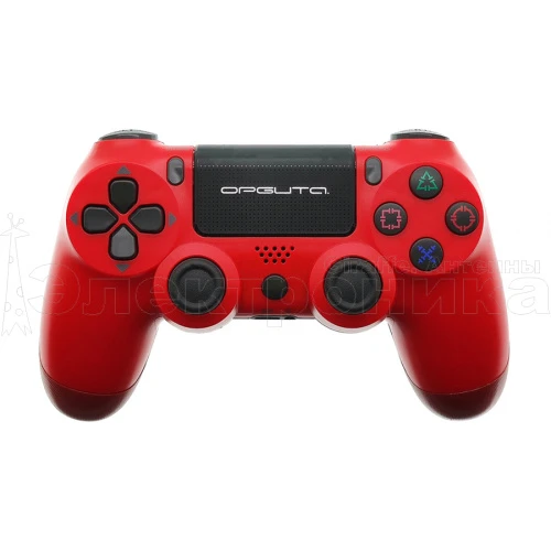геймпад орбита ot-pcg12 красный игровой беспроводной для пк, ps4, шнур usb, вибрация, гироскоп  фото