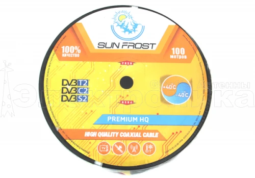 кабель sun frost 64% rg6u  64%  premium hq   чёрный (в) 4q  за 1 метр  фото